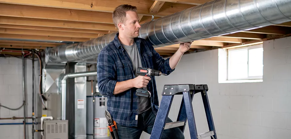 Exposed Spiral Ductwork in Clifton